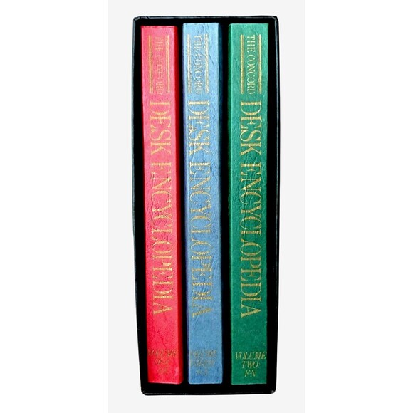 The Concord Desk Encyclopedia By Time 1982 3 Vol + Slipcase American Illustrated - Picture 3 of 4